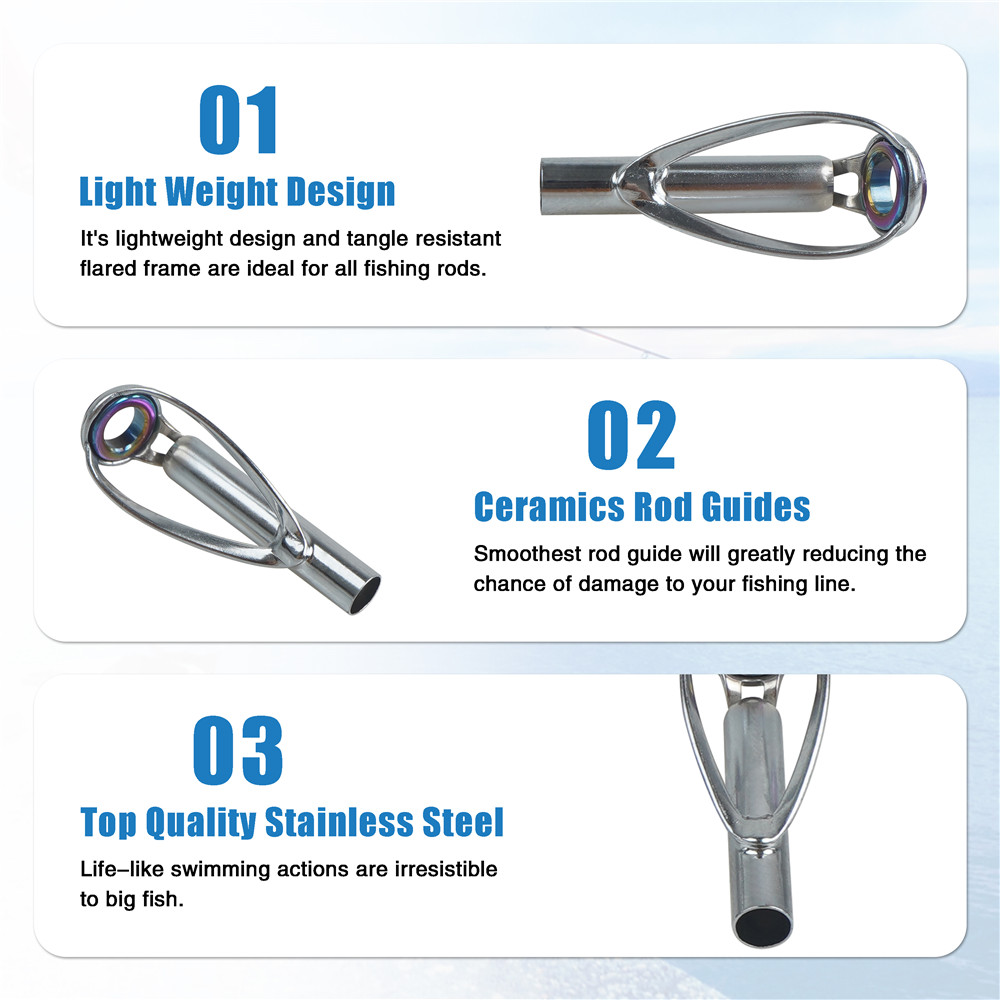 10Pcs Fishing Rod Guide Tips R - Fishing Rod Surf ulasan dan harga
